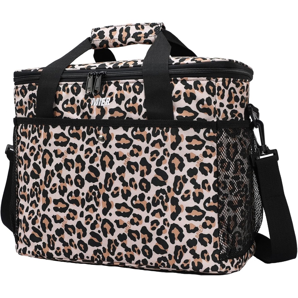 image:imageMIER 18L Large Soft Cooler Insulated Picnic Bag for Grocery Camping Car Bright Orange ColorLeopard