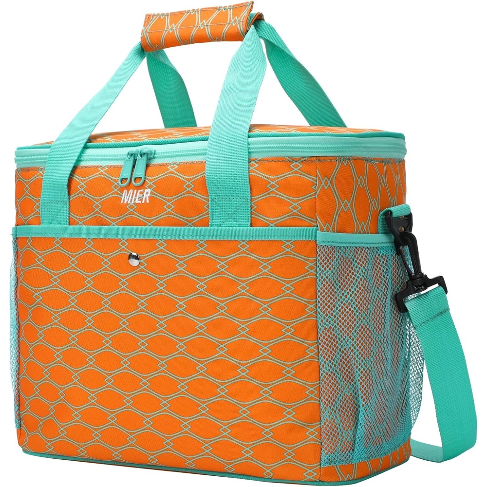 image:imageMIER 18L Large Soft Cooler Insulated Picnic Bag for Grocery Camping Car Bright Orange ColorOrange