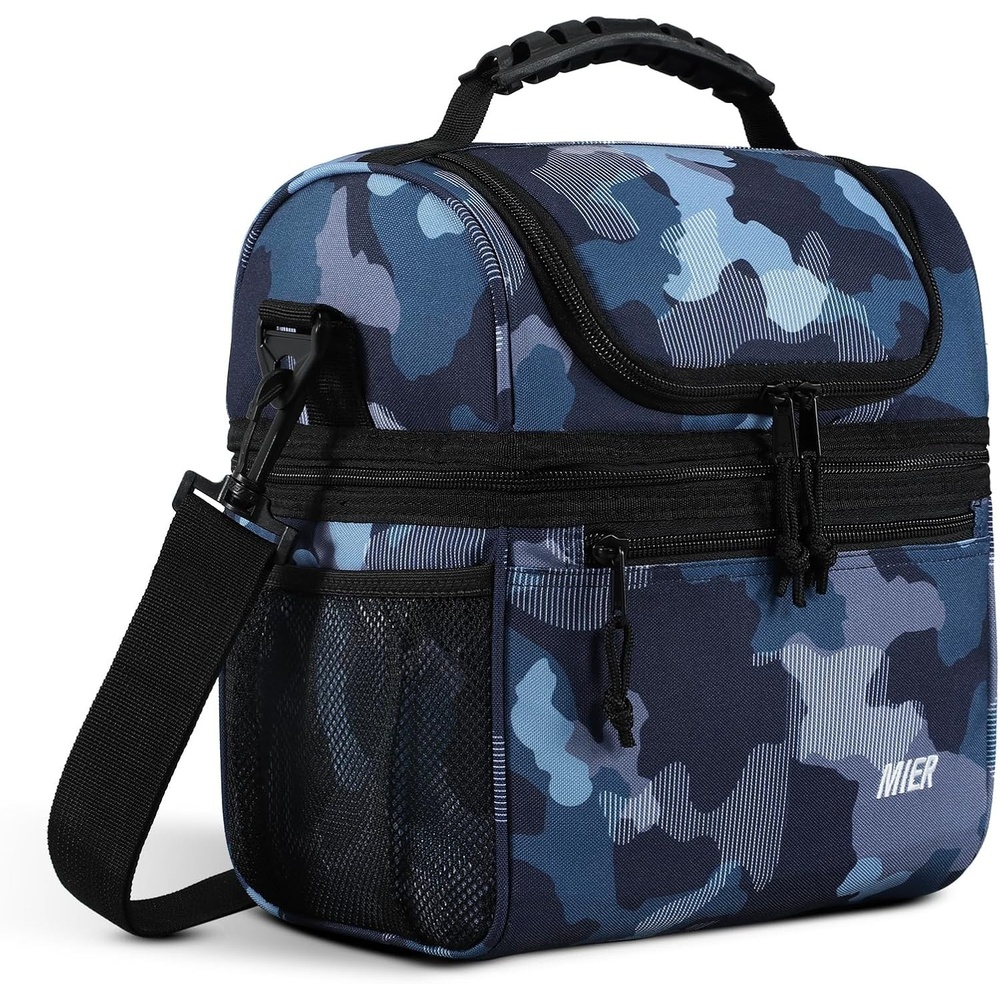 image:imageMIER Adult Lunch Box Insulated Lunch Bag Large Cooler Tote Bag for Women Double Deck Cooler Leopard LargeCamouflage