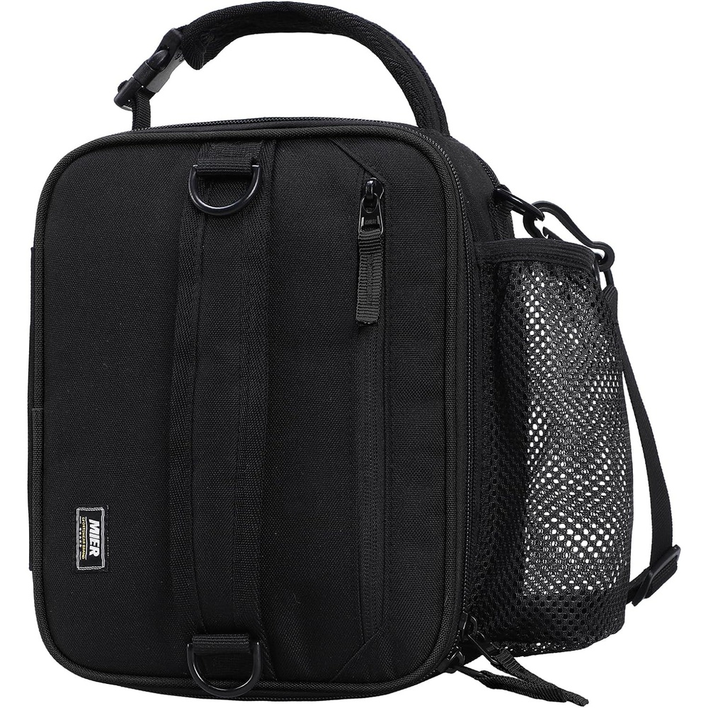 image:imageMIER Expandable Lunch Bag Insulated Lunch Box for Men to Work Travel Portable Lunchbox Bags with Shoulder Strap and Water Bottle Holder BlackBlack