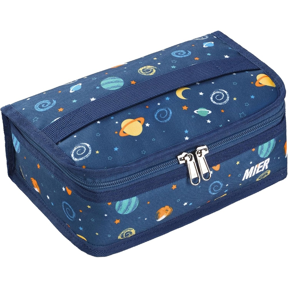 image:imageMIER Insulated Lunch Box for Men Women Kids Portable Small Lunch Bag 9 CAN Compact Thermal Mini Cooler for School Work Picnic BluePlanet