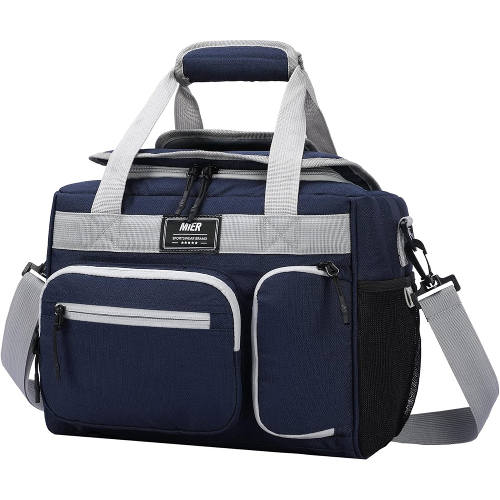 image:imageMIER Large Lunch Box for Men Women Adult Insulated Soft Sided Cooler 30 Can Leakproof Lunch Bag Collapsible for Work Travel Camping Beach 18L BlackNo Luggage StrapDark Blue
