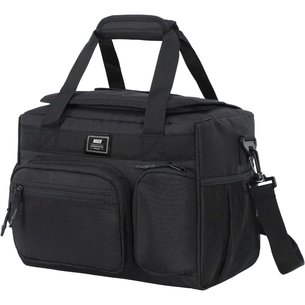 image:imageMIER Large Lunch Box for Men Women Adult Insulated Soft Sided Cooler 30 Can Leakproof Lunch Bag Collapsible for Work Travel Camping Beach 18L BlackNo Luggage StrapBlack