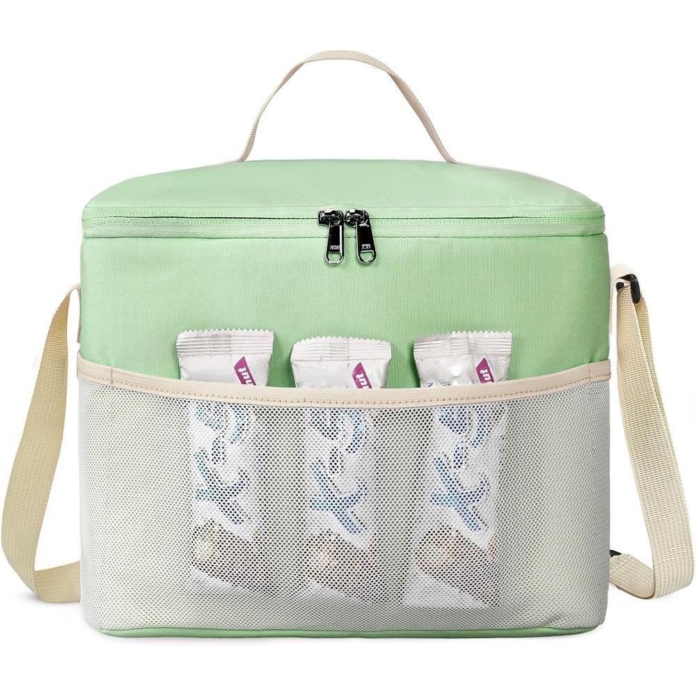 image:imageMIER Lunch Bag for Men Women Insulated Portable Lunch Box 12CAN Leakproof Cooler Bag with Shoulder Strap for Office Picnic School Medium AquaAqua