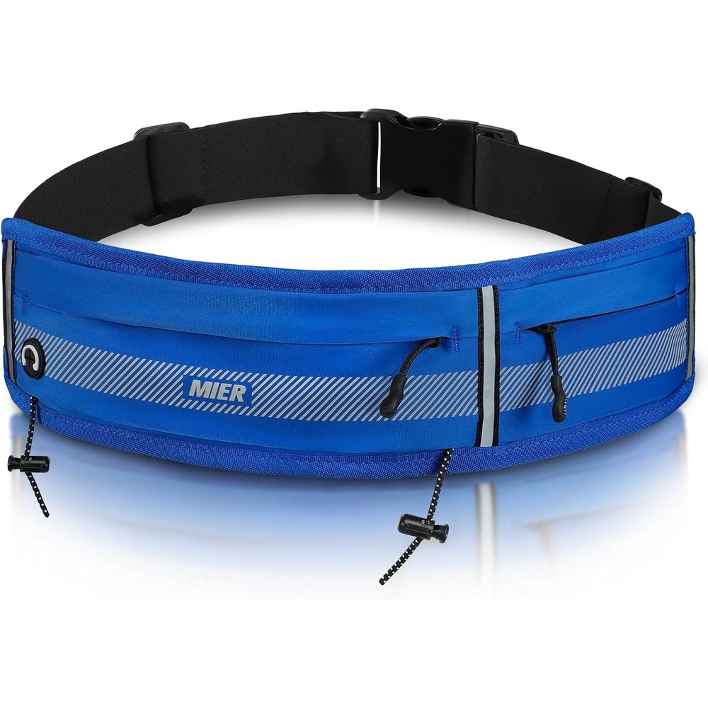 image:imageMIER Running Belt for Men Women Slim Fanny Pack Phone Holder Jogging Pouch with Marathon Bib Clip Runner Waist Pack for Walking Cycling for Keys Cards amp Essentials PinkNavy