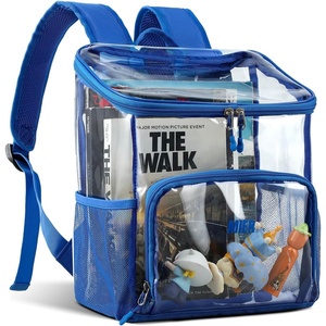 image:imageMIER Clear Backpack for Stadium Events 12 Inch Small Transparent Bookbag Heavy Duty See Through Backpacks for School Clear Bag for Boys Girls Adult BlackBlue