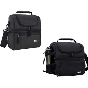 image:imageMIER Dual Compartment Lunch Bag Tote with Shoulder Strap for Men and Women Leakproof Insulated Cooler Bag for Work
