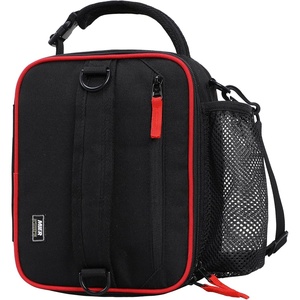 image:imageMIER Expandable Lunch Bag Insulated Lunch Box for Men to Work Travel Portable Lunchbox Bags with Shoulder Strap and Water Bottle Holder BlackBlackRed