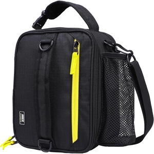 image:imageMIER Expandable Lunch Bag Insulated Lunch Box for Men to Work Travel Portable Lunchbox Bags with Shoulder Strap and Water Bottle Holder BlackBlackYellow