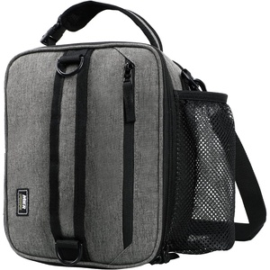 image:imageMIER Expandable Lunch Bag Insulated Lunch Box for Men to Work Travel Portable Lunchbox Bags with Shoulder Strap and Water Bottle Holder BlackGray