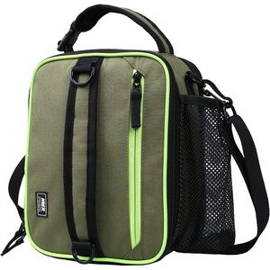 image:imageMIER Expandable Lunch Bag Insulated Lunch Box for Men to Work Travel Portable Lunchbox Bags with Shoulder Strap and Water Bottle Holder BlackGreen