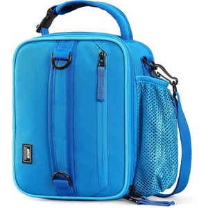 image:imageMIER Expandable Lunch Bag Insulated Lunch Box for Men to Work Travel Portable Lunchbox Bags with Shoulder Strap and Water Bottle Holder BlackLight Blue