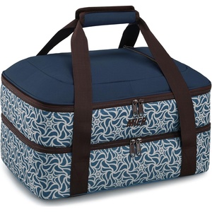 image:imageMIER Insulated Casserole Carrier Fits 9x13 Baking DishesFoil Pans Double Food Carriers Bag Thermal Holder for Hot or Cold Food Lasagna Lugger Potluck Parties Picnic Travel PurpleDeep BlueBrown