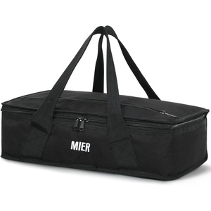 image:imageMIER Insulated Casserole Carrier Fits 9x13 Baking DishesFoil Pans Double Food Carriers Bag Thermal Holder for Hot or Cold Food Lasagna Lugger Potluck Parties Picnic Travel PurpleBlack
