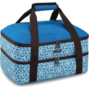 image:imageMIER Insulated Casserole Carrier Fits 9x13 Baking DishesFoil Pans Double Food Carriers Bag Thermal Holder for Hot or Cold Food Lasagna Lugger Potluck Parties Picnic Travel PurpleBlueBrown