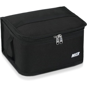 image:imageMIER Insulated Lunch Box for Men Women Kids Portable Small Lunch Bag 9 CAN Compact Thermal Mini Cooler for School Work Picnic BlueBlack