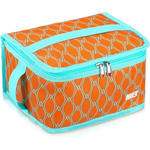 image:imageMIER Insulated Lunch Box for Men Women Kids Portable Small Lunch Bag 9 CAN Compact Thermal Mini Cooler for School Work Picnic BlueOrange
