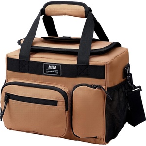 image:imageMIER Large Lunch Box for Men Women Adult Insulated Soft Sided Cooler 30 Can Leakproof Lunch Bag Collapsible for Work Travel Camping Beach 18L BlackNo Luggage StrapKhaki