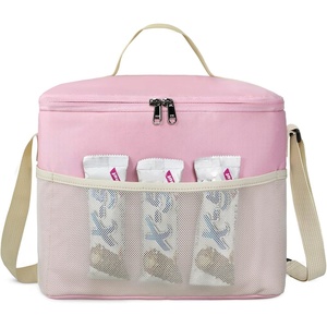 image:imageMIER Lunch Bag for Men Women Insulated Portable Lunch Box 12CAN Leakproof Cooler Bag with Shoulder Strap for Office Picnic School Medium AquaPink