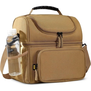 image:imageMIER Mens Insulated Lunch Box Dual Compartment Large Lunch Bag Coolers with Shoulder Strap for Men Women Adult to Office Work Picnic Travel Outdoors Army GreenKhaki