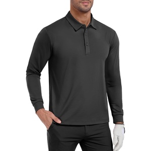image:imageMIER Polo Shirts for Men Long Sleeve Dry Fit Golf Athletic Work Collared Shirt with UV SPF Sun Protection Inherent UPF 50Dark Grey