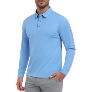 image:imageMIER Polo Shirts for Men Long Sleeve Dry Fit Golf Athletic Work Collared Shirt with UV SPF Sun Protection Inherent UPF 50Sky Blue