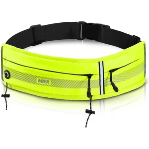 image:imageMIER Running Belt for Men Women Slim Fanny Pack Phone Holder Jogging Pouch with Marathon Bib Clip Runner Waist Pack for Walking Cycling for Keys Cards amp Essentials PinkNeon Yellow