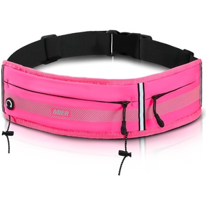 image:imageMIER Running Belt for Men Women Slim Fanny Pack Phone Holder Jogging Pouch with Marathon Bib Clip Runner Waist Pack for Walking Cycling for Keys Cards amp Essentials PinkPink