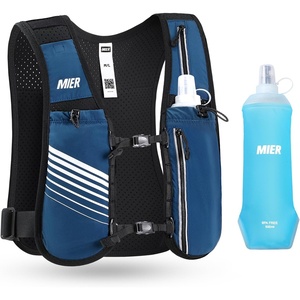 image:imageMIER Running Vest for Women Men Lightweight Breathable Hydration Vest with 500ml Soft Flask Reflective Hydration Backpack for Marathon Cycling Hiking JoggingBlue