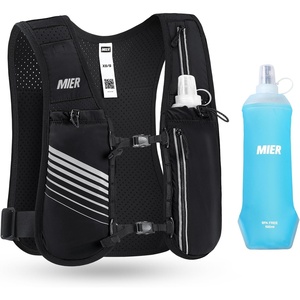 image:imageMIER Running Vest for Women Men Lightweight Breathable Hydration Vest with 500ml Soft Flask Reflective Hydration Backpack for Marathon Cycling Hiking JoggingBlack