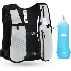 image:imageMIER Running Vest for Women Men Lightweight Breathable Hydration Vest with 500ml Soft Flask Reflective Hydration Backpack for Marathon Cycling Hiking JoggingGray
