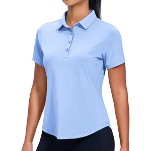 image:imageMIER Womens Golf Polo Shirts Short Sleeve Quick Dry Sun Protection Active UV Shirts Collared Tennis Tops 4 ButtonsLight Blue