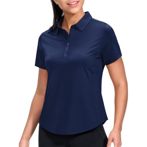 image:imageMIER Womens Golf Polo Shirts Short Sleeve Quick Dry Sun Protection Active UV Shirts Collared Tennis Tops 4 ButtonsNavy