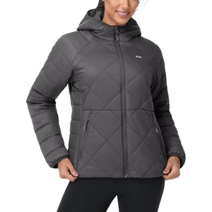 image:imageMIER Womens Puffer Jackets Lightweight Packable Quilted Winter Coat with HoodWater Resistant Warm Puffy Jacket for TravelDark Grey