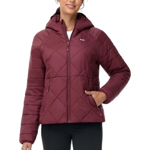 image:imageMIER Womens Puffer Jackets Lightweight Packable Quilted Winter Coat with HoodWater Resistant Warm Puffy Jacket for TravelWine