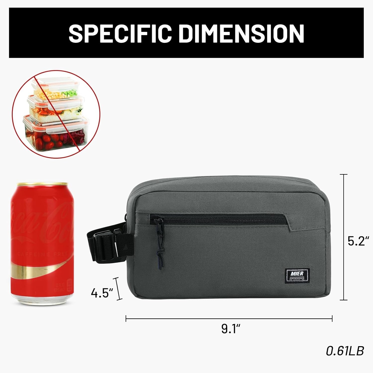 image:imageMIER Freezable Snack Bags Small Frozen Mini Cooler Lunch Bag Freezer Insulated Pouch for Kids Adults Work School Travel Onthego BlueBlackGray