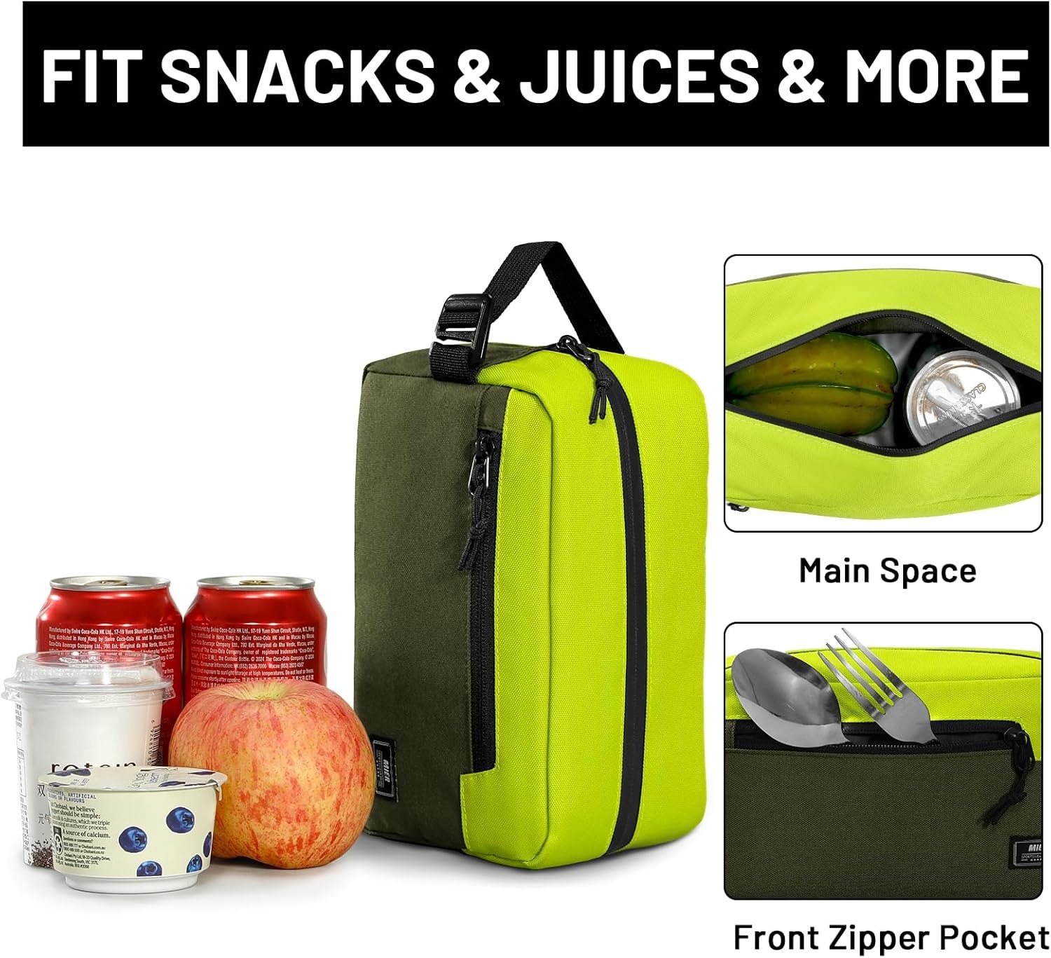 image:imageMIER Freezable Snack Bags Small Frozen Mini Cooler Lunch Bag Freezer Insulated Pouch for Kids Adults Work School Travel Onthego BlueBlackGreenOlive