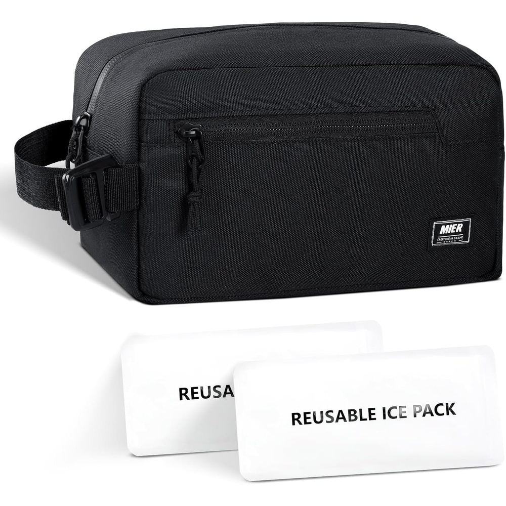 image:imageMIER Freezable Snack Bags Small Frozen Mini Cooler Lunch Bag Freezer Insulated Pouch for Kids Adults Work School Travel Onthego BlueBlackBlack