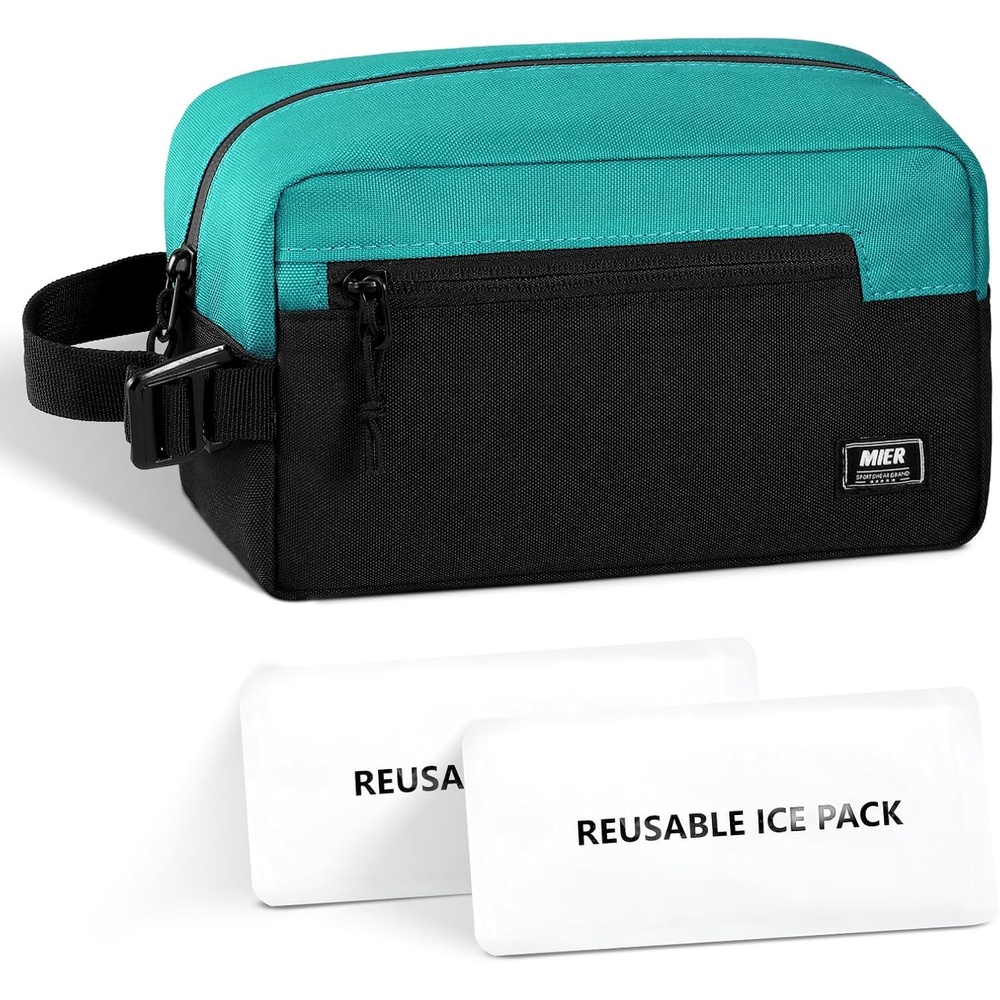 image:imageMIER Freezable Snack Bags Small Frozen Mini Cooler Lunch Bag Freezer Insulated Pouch for Kids Adults Work School Travel Onthego BlueBlackBlueBlack