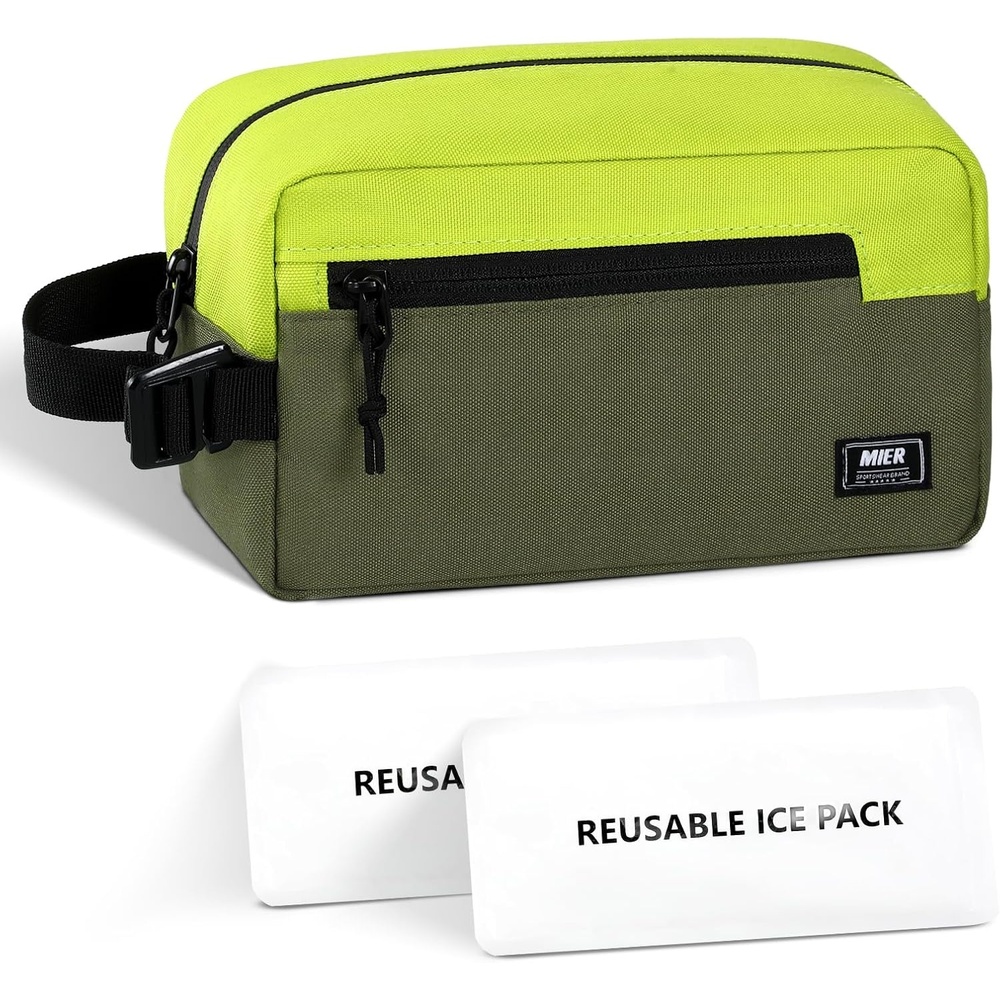 image:imageMIER Freezable Snack Bags Small Frozen Mini Cooler Lunch Bag Freezer Insulated Pouch for Kids Adults Work School Travel Onthego BlueBlackGreenOlive