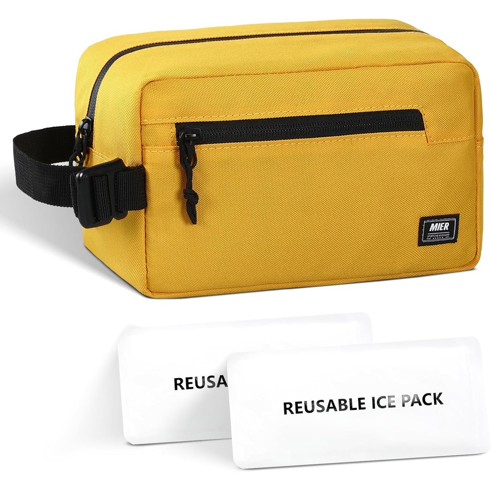 image:imageMIER Freezable Snack Bags Small Frozen Mini Cooler Lunch Bag Freezer Insulated Pouch for Kids Adults Work School Travel Onthego BlueBlackYellow