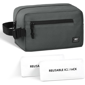 image:imageMIER Freezable Snack Bags Small Frozen Mini Cooler Lunch Bag Freezer Insulated Pouch for Kids Adults Work School Travel Onthego BlueBlackGray