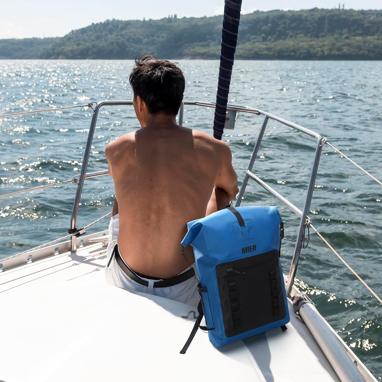 image:imageMIER Dry Bag Waterproof Backpack 30L Dry Sack Heavy Duty RollTop Closure for Kayaking Beach Boating Swimming SurfingBlue
