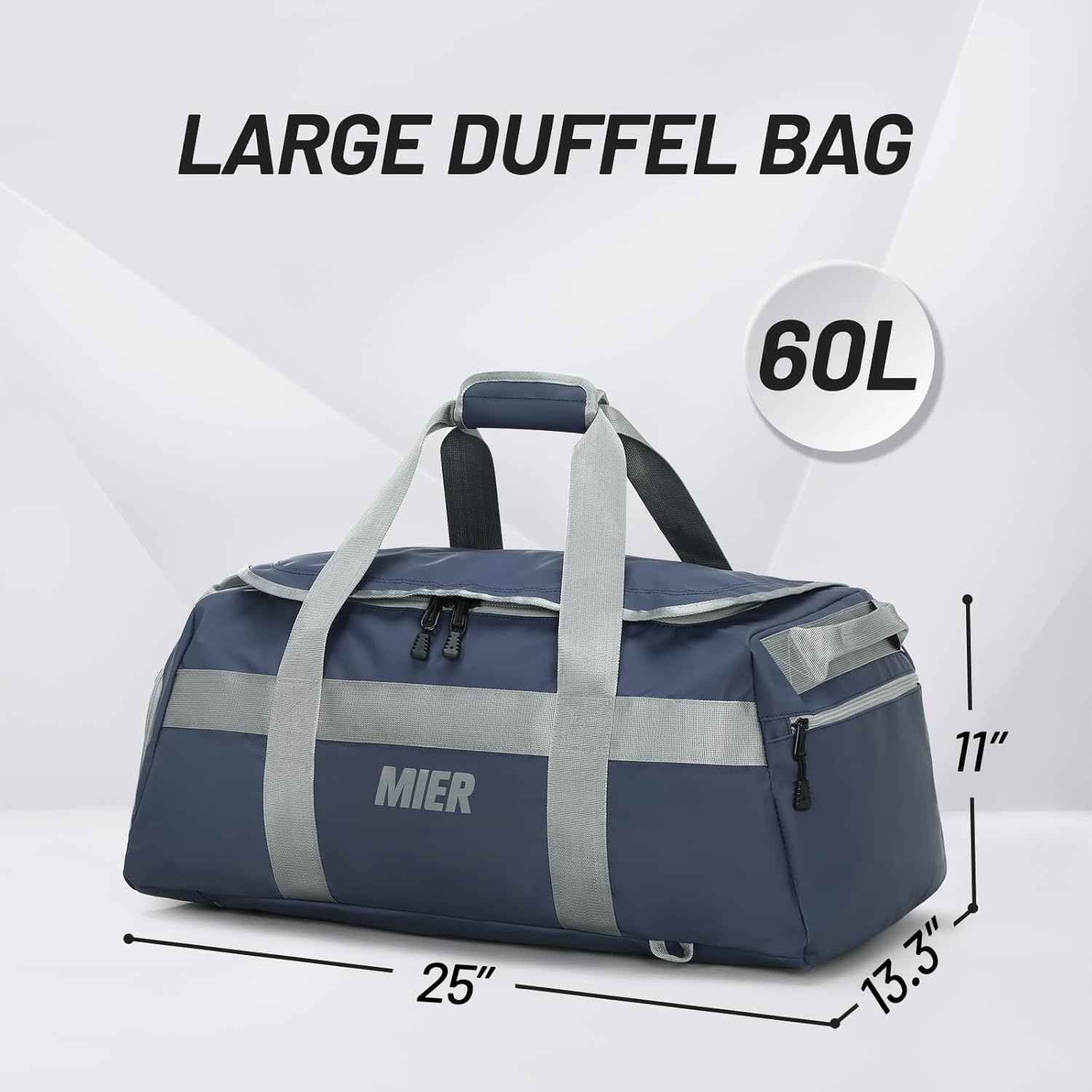 image:imageMIER Gym Bag for Men Large Duffel Backpack with Shoe Compartment 60L Convertible Duffle Bags Weekender Overnight Bag for Gym Sports Travel Dark TealBlue