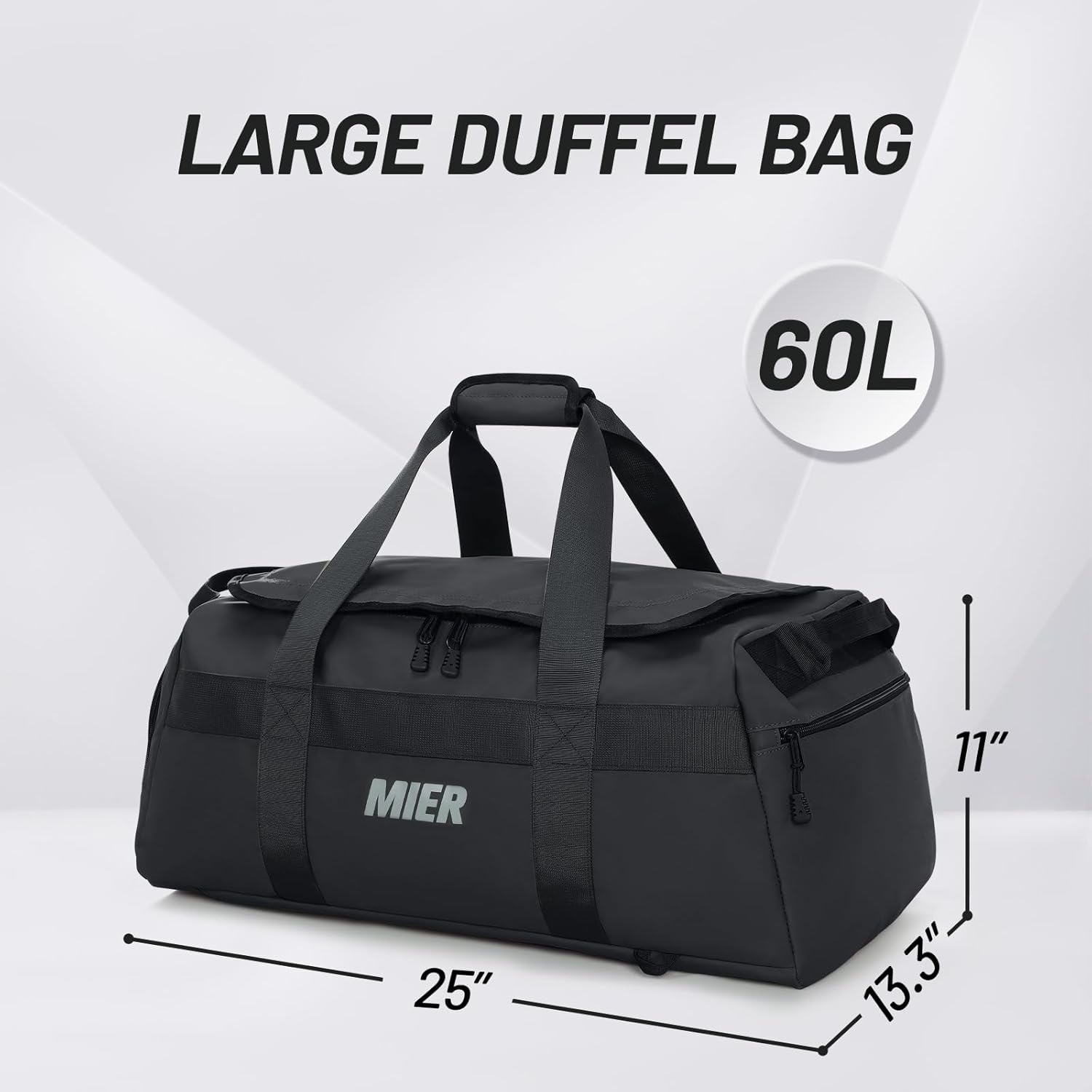 image:imageMIER Gym Bag for Men Large Duffel Backpack with Shoe Compartment 60L Convertible Duffle Bags Weekender Overnight Bag for Gym Sports Travel Dark TealBlack