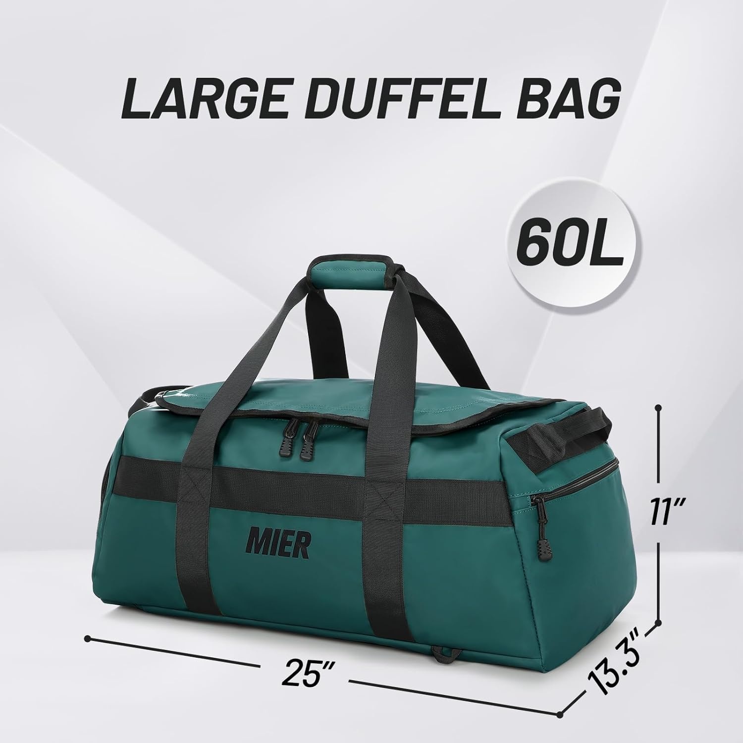 image:imageMIER Gym Bag for Men Large Duffel Backpack with Shoe Compartment 60L Convertible Duffle Bags Weekender Overnight Bag for Gym Sports Travel Dark TealDark Teal