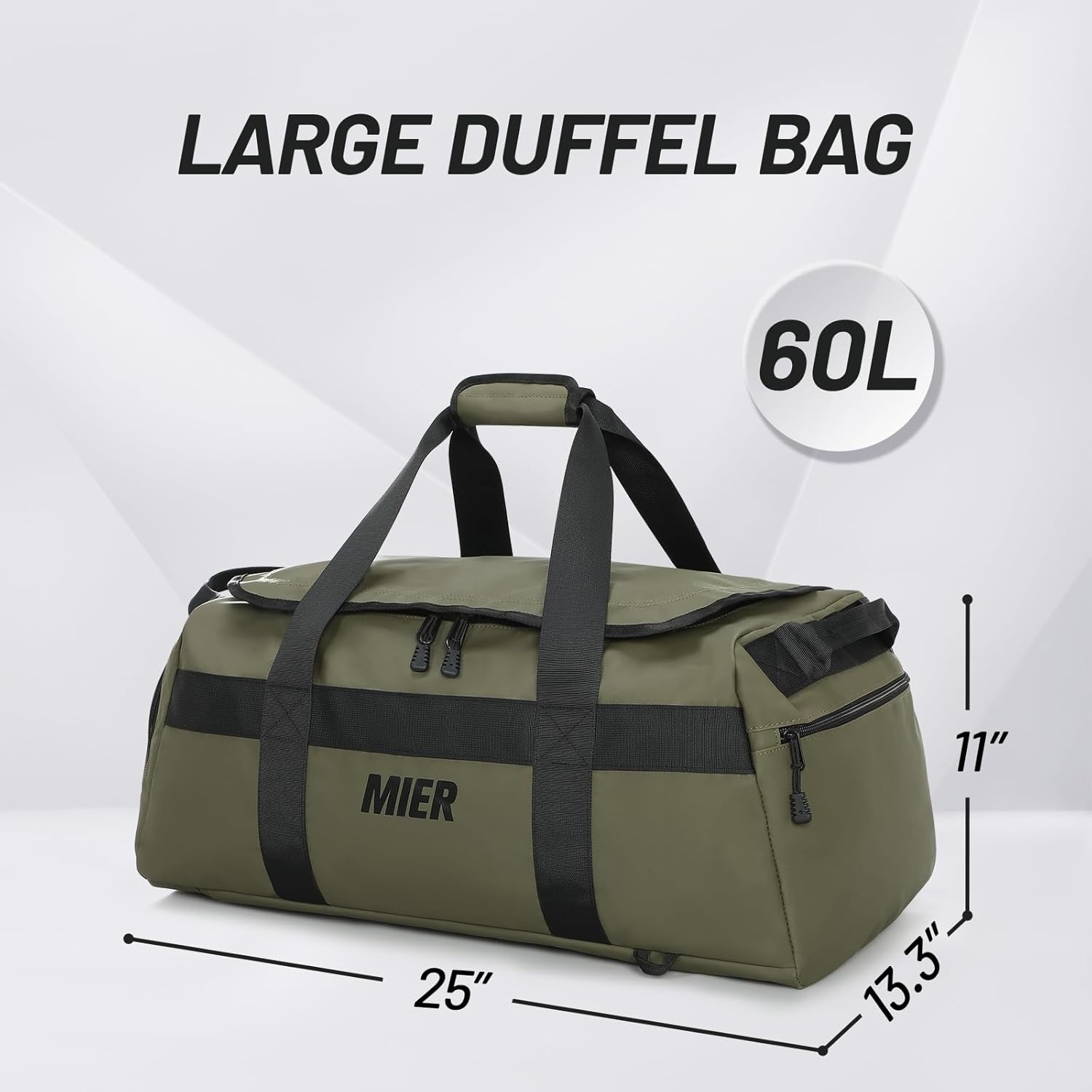 image:imageMIER Gym Bag for Men Large Duffel Backpack with Shoe Compartment 60L Convertible Duffle Bags Weekender Overnight Bag for Gym Sports Travel Dark TealGreen
