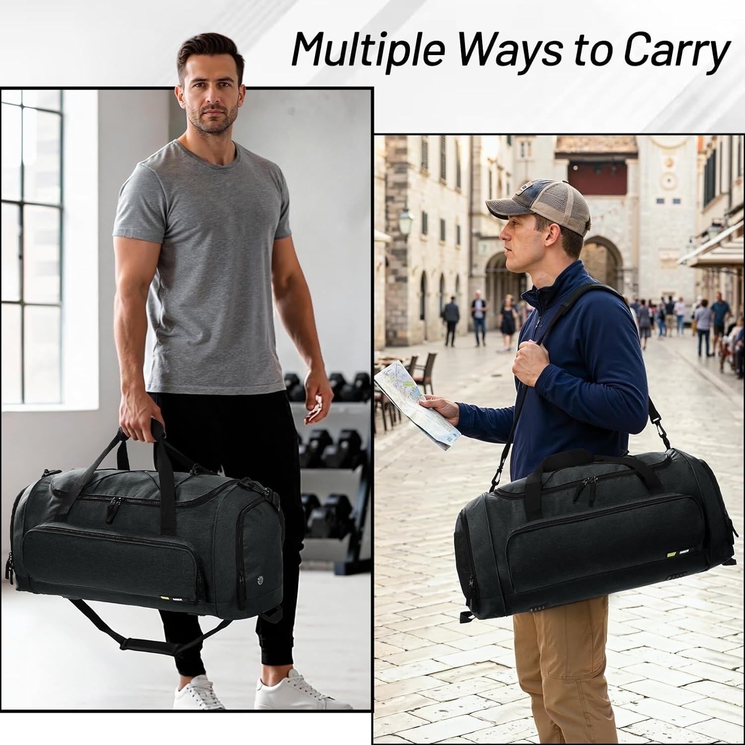 image:imageMIER Large Gym Bag for Men Sports Duffle Bag with Shoe Compartment 60L Lightweight Duffel Bags for Workout Fitness TravelDark Gray