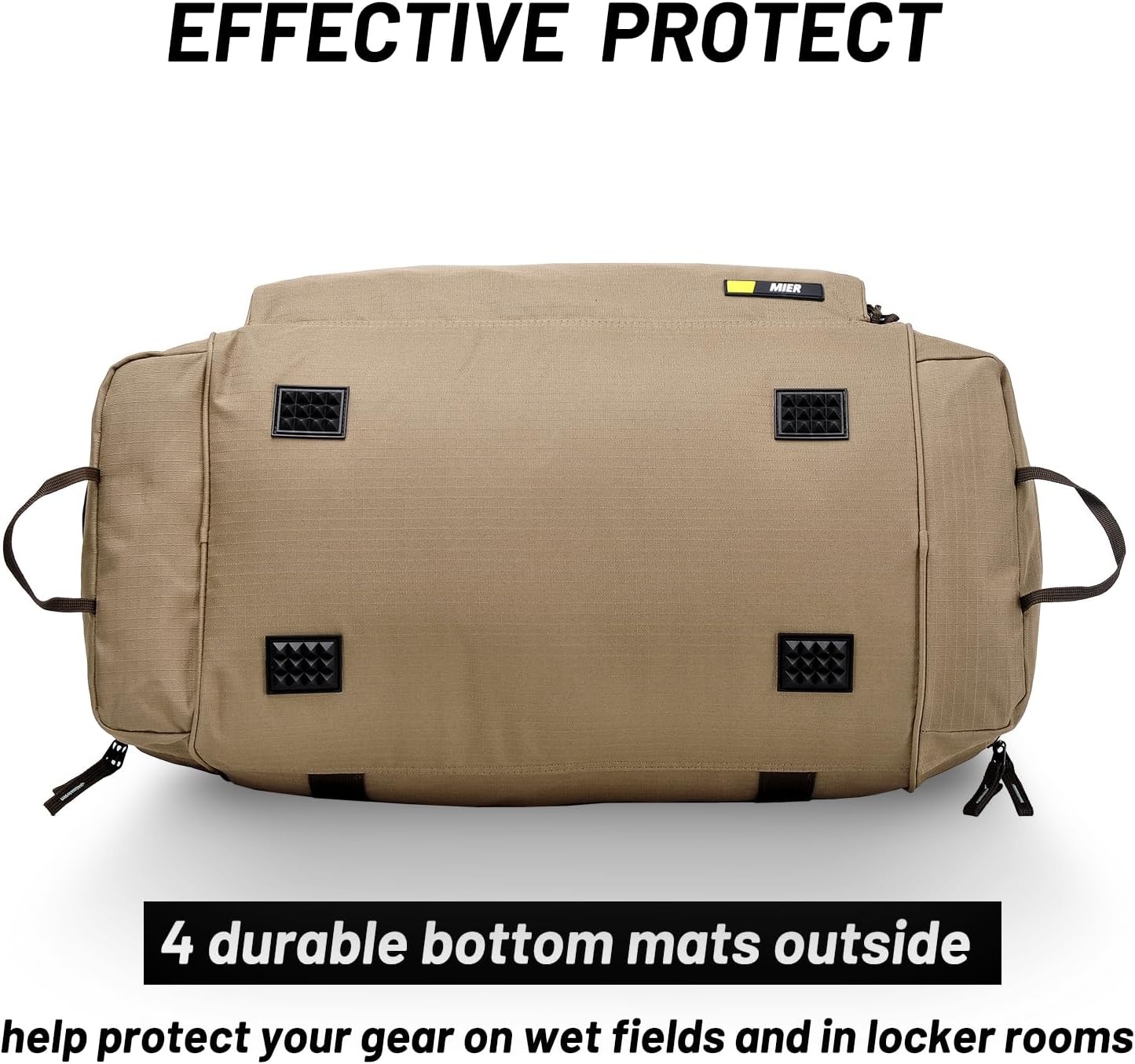 image:imageMIER Large Gym Bag for Men Sports Duffle Bag with Shoe Compartment 60L Lightweight Duffel Bags for Workout Fitness TravelKhaki