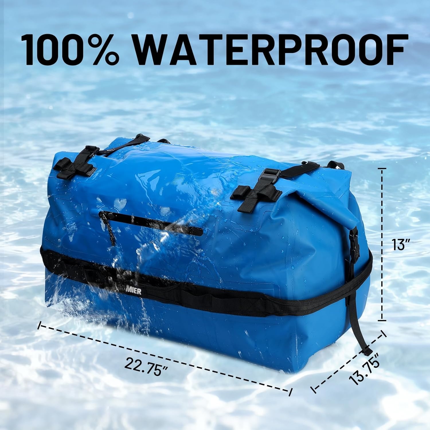 image:imageMIER Waterproof Duffel Bag Motorcycle Dry Bag Backpack Large RollTop Heavy Duty Dry Duffle Bags for Kayaking Camping Boating Gym Beach Cruise Ship 60L80LDark Blue